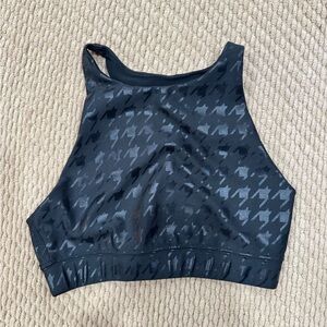Peloton‎ XS High-Neck Racerback Sports Bra – Tonal Houndstooth Black